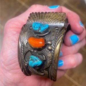 Mens Vintage Hyson Craig Turquoise 925 Watch Cuff